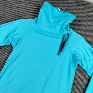 Nike Pro Dri Fit Pullover Shirt Womens Small Blue Long Sleeve Training Active